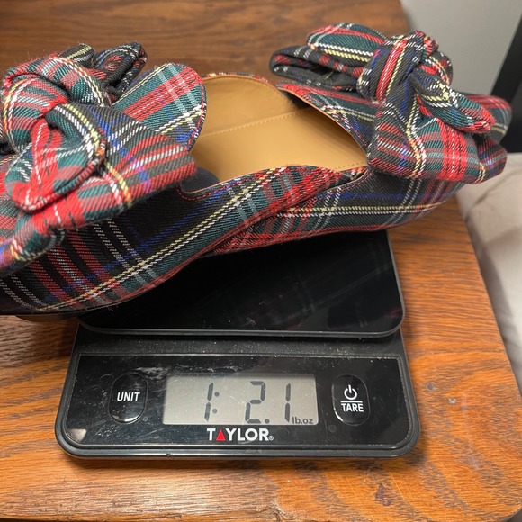 J. Crew Plaid Bow Mule Flats Shoes Women  10 Tartan Pointed Toe Slip On Holiday - Picture 4 of 4